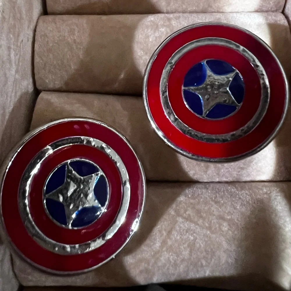 Large Red and Blue Shield Cufflinks
